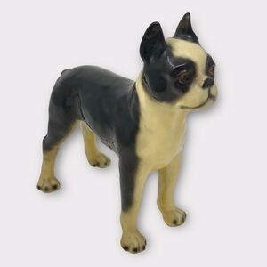 Mortens Studio Boston Terrier Dog Vintage Figurine Black & White Female